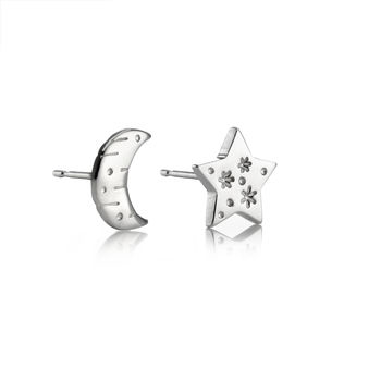 Mismatched Star And Moon Stud, 2 of 6