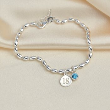 Personalised Silver Birthday Birthstone Bracelet, 3 of 9