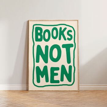 Feminist Books Not Men Funny Reading Print, 5 of 8