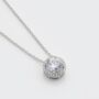 Round White Topaz 925 Sterling Silver Necklace, thumbnail 2 of 3