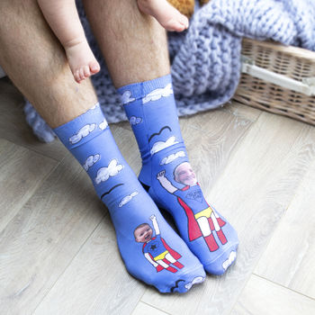 Personalised Super Dad Photo Socks, 3 of 4