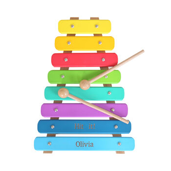 Personalised Colourful Wooden Xylophone Toy, 2 of 4