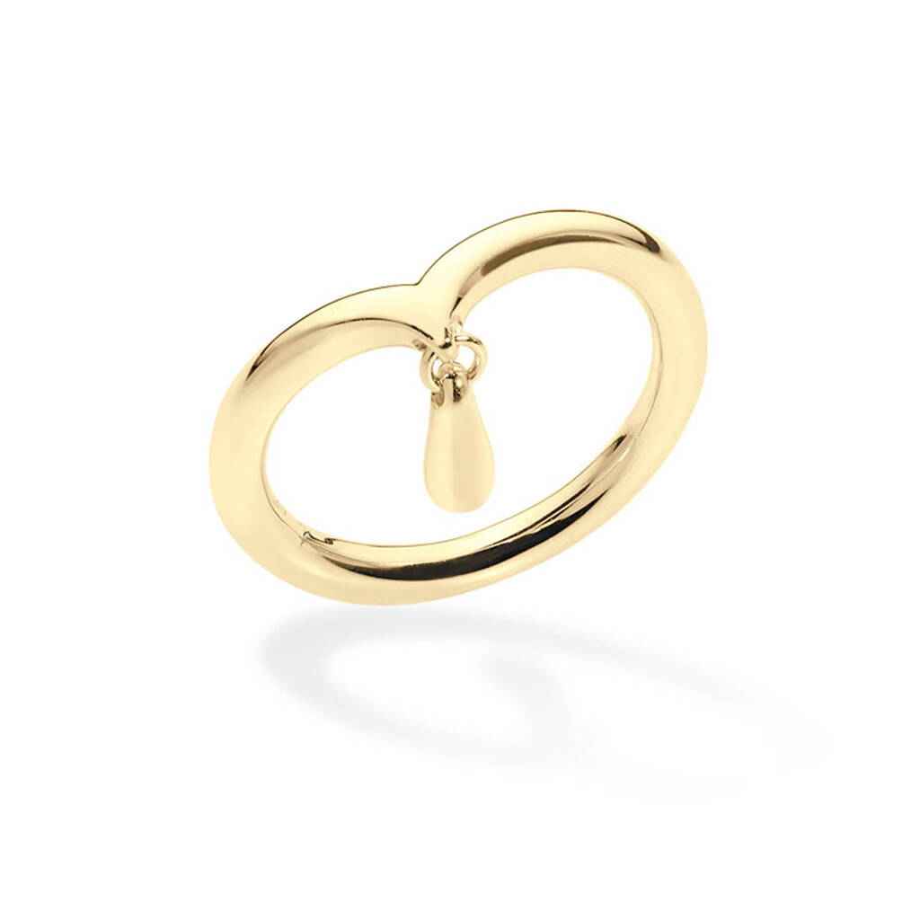 Midi Drop Ring With Drop 18ct Gold Vermeil Plated, 1 of 5