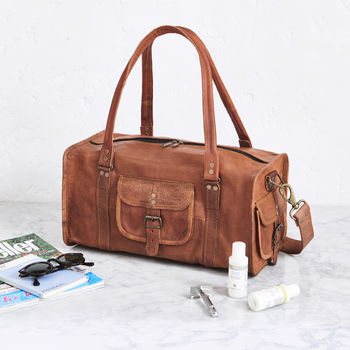 Leather Duffel Travel Bag, 11 of 11
