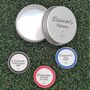 Set Of Three Personalised Golf Ball Markers In A Personalised Tin, thumbnail 4 of 7