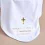 Personalised White Cotton Christening Blanket, thumbnail 2 of 6