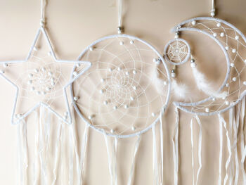 White Mystical Christmas Wall Deco Dream Catcher, 2 of 10