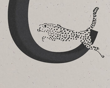 C Is For Cheetah, Alphabet Card, 2 of 2