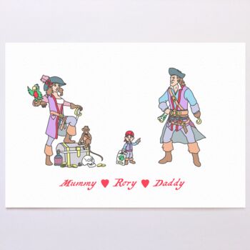 Personalised Pirate Family Print, 6 of 11