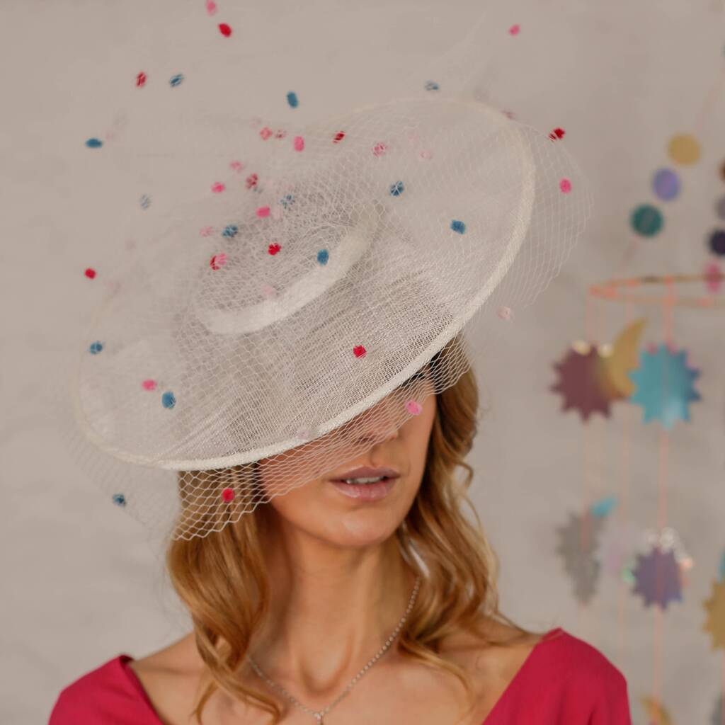 Polkadot Boater Hat For Special Occasions 'Bonbon', 1 of 7