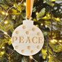Peace Christmas Wooden Hanging Decoration, thumbnail 1 of 3