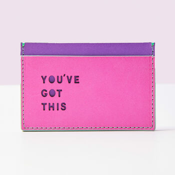 'You've Got This' Laser Cut Leather Cardholder, 2 of 4