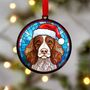 Welsh Springer In Santa Hat Suncatcher Decoration, thumbnail 6 of 6