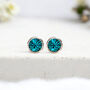 Sterling Silver December Blue Topaz Birthstone Stud Earrings, thumbnail 1 of 9