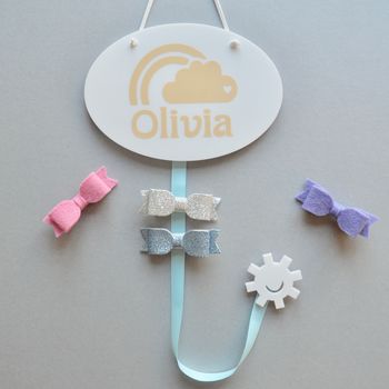 Personalised Rainbow Hair Bow Holder Various Colours, 11 of 12