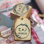 Personalised Wedding Wreath Initials Rubber Stamp, thumbnail 5 of 5