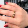 Adjustable Open Gold Plated Chain Ring, thumbnail 5 of 9