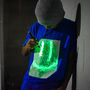 Children's Interactive Glow In The Dark T Shirt In Blue, thumbnail 1 of 8