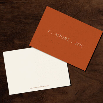 'I Adore You' Modern Typography Postcard, 2 of 4