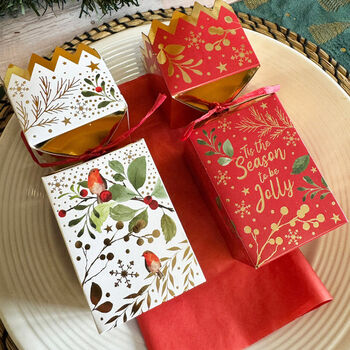 Square Robin Christmas Crackers Set Four Pack, 3 of 7