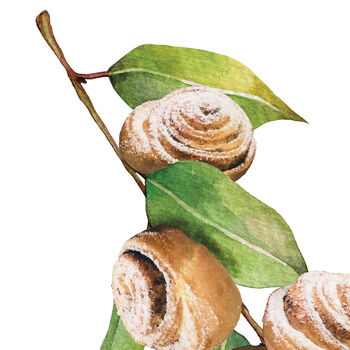 Botanical Cinnamon Roll Art Print, 6 of 10