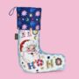 Embroidered Santa Velvet Stocking, thumbnail 1 of 3