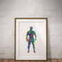 Set Of Four Bodybuilder Color Splash Print, thumbnail 2 of 6