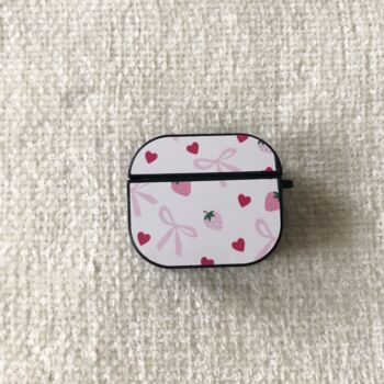 Pink Bows And Strawberries Air Pods Case, 2 of 3