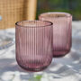 Palermo Set Of Four Amethyst Ribbed Tumblers, thumbnail 3 of 5