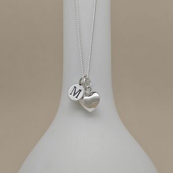 Personalised Silver Pillow Heart Necklace, 2 of 5
