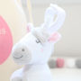 Pull Down Baby Unicorn Toy And Personalised Bag, thumbnail 2 of 5