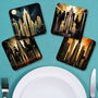 Urban Horizons Art Deco Set Of Four Pu Leather Coasters, thumbnail 4 of 8