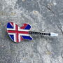 British Union Jack Guitar Brooch, thumbnail 2 of 3
