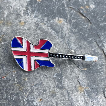 British Union Jack Guitar Brooch, 2 of 3