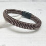 Woven Leather And Stainless Steel Bracelet For Men, thumbnail 10 of 12