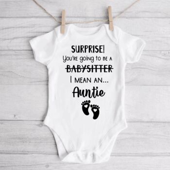 Surprise! You’re Going To Be A Babysitter Baby Vest, 4 of 4