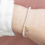 Bridesmaid Pearl Bracelet With Crystal Heart, thumbnail 3 of 7