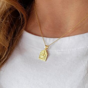 Gold Goddess Durga Pendant Necklace, 2 of 4