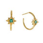 Guiding North Star Birthstone Gold Plated Hoop Earrings Emerald, Sapphire Or Rhodolite, thumbnail 2 of 10