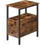 Narrow Side Table Bedside Table Shelf With Two Drawers, thumbnail 6 of 9