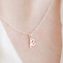 Gold Irena Script Initial Necklace, thumbnail 6 of 10
