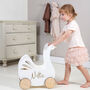 Personalised Kids Swan Wooden Push Along Toy Pram, thumbnail 12 of 12