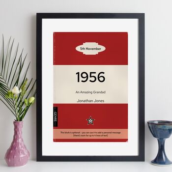 Personalised 70th Birthday Print 1956 Book Cover Gift, 11 of 12