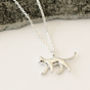 Cat Necklace In Sterling Silver, thumbnail 2 of 9