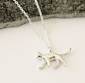 Cat Necklace In Sterling Silver, 2 of 9
