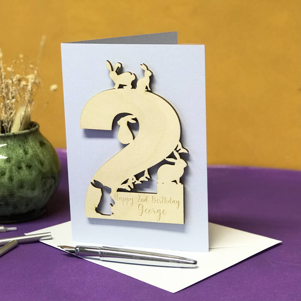 Personalised Age Rabbits Birthday Card By Hickory Dickory Designs