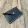 Black Leather Card Wallet, Personalised Card Holder, thumbnail 3 of 12