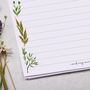 A5 Letter Writing Paper With Botanical Leaf Border, thumbnail 2 of 4