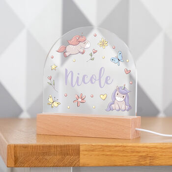 Personalised Unicorn LED Night Light For Children, 3 of 7