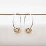 9ct Gold And Silver 30th Birthday Hoop Earrings, thumbnail 6 of 10
